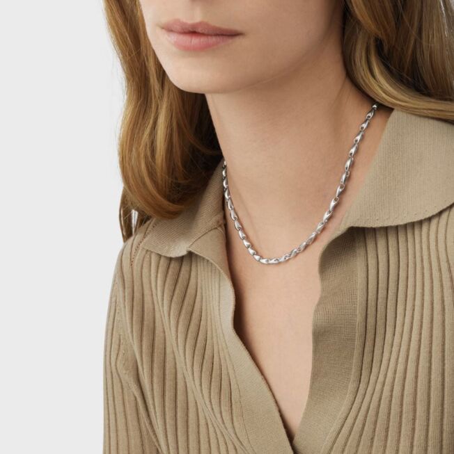 20001093-modell Georg Jensen “Reflect necklace small" i sølv 45 cm