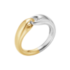 Georg Jensen "Reflect" ring i sølv og gull, liten