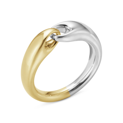 Georg Jensen "Reflect" ring i sølv og gull, liten