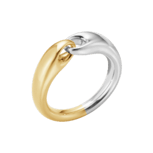 Georg Jensen "Reflect" ring i sølv og gull, liten