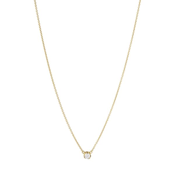 Georg Jensen “Signature solitaire” anheng i gult gull, medium