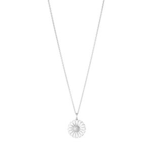 Georg Jensen “Daisy kjede" i sølv med hvit emaljert blomst