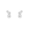 Georg Jensen “Daisy ørepynt" i sølv med 3 hvite emaljerte blomster