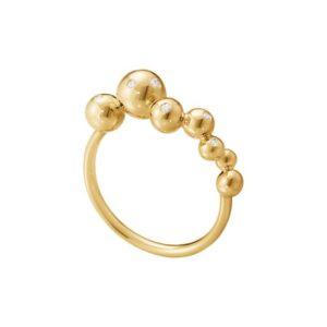 Georg Jensen «Moonlight Grapes ring» i gult gull med diamanter