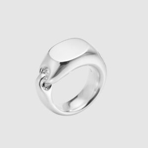 Georg Jensen "Reflect signetring" i sølv, kraftig