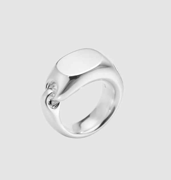 Georg Jensen "Reflect signetring" i sølv, kraftig