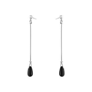 Georg Jensen “Vivianna long earring” i sølv med sort agat