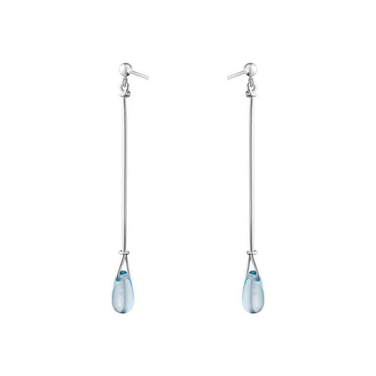 Georg Jensen “Vivianna long earring” i sølv med topas