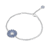 Georg Jensen “Daisy armbånd" i sølv med blå emaljert blomst