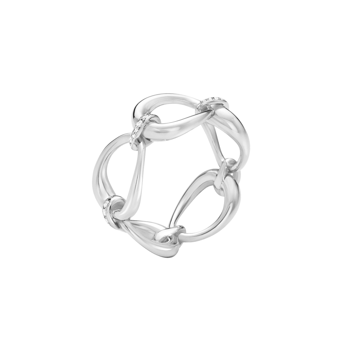 Georg Jensen "Offspring Ring" i sølv med diamanter