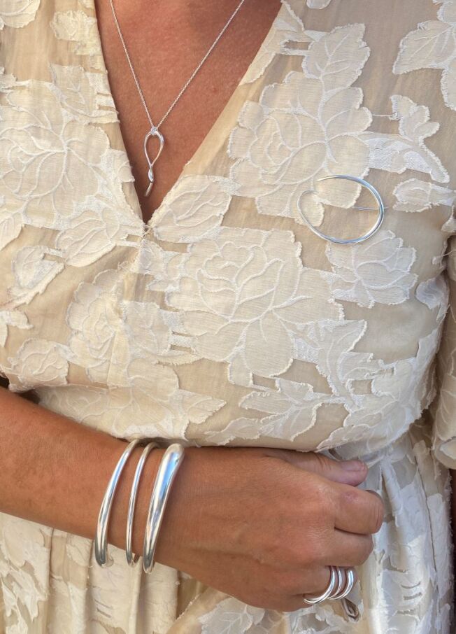 Georg Jensen “Mercy Pendant” anheng i sølv