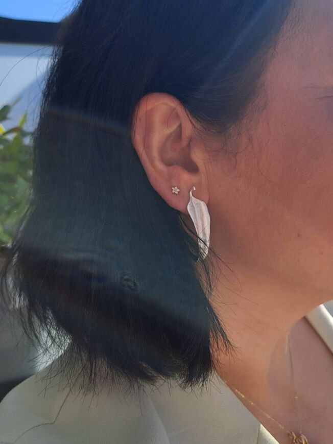 OLE LYNGGAARD COPENHAGEN "Leaves large earrings" i sølv