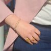 Susanne Friis Bjørner armbånd i forgylt sølv med akvamarin