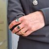 OLE LYNGGAARD COPENHAGEN Lotus ring 2 i gult gull med London Blue topas