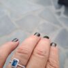 Ring "Galant" i hvitt gull med London blå topas og diamanter