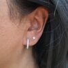 Hvitt gull ørering med diamanter 0,31 ct