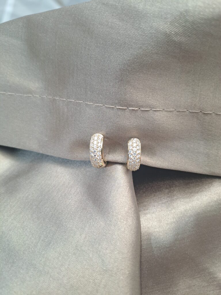 Gult gull creol paveert med diamanter 0,50 ct