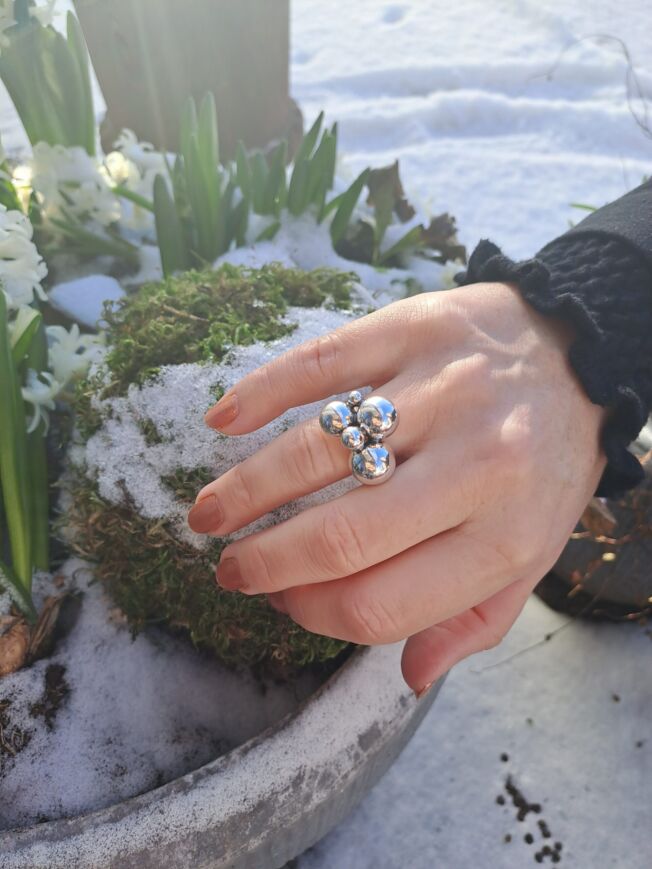 Georg Jensen Moonlight Grapes ring i sølv