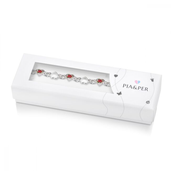 Armbånd til barn med hjerter med roser fra Pia og Per