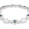 Pia og Per armbånd med emaljerte hjerter, blåklokker