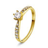"Superstar" ring i gult gull med 0,38 TW SI