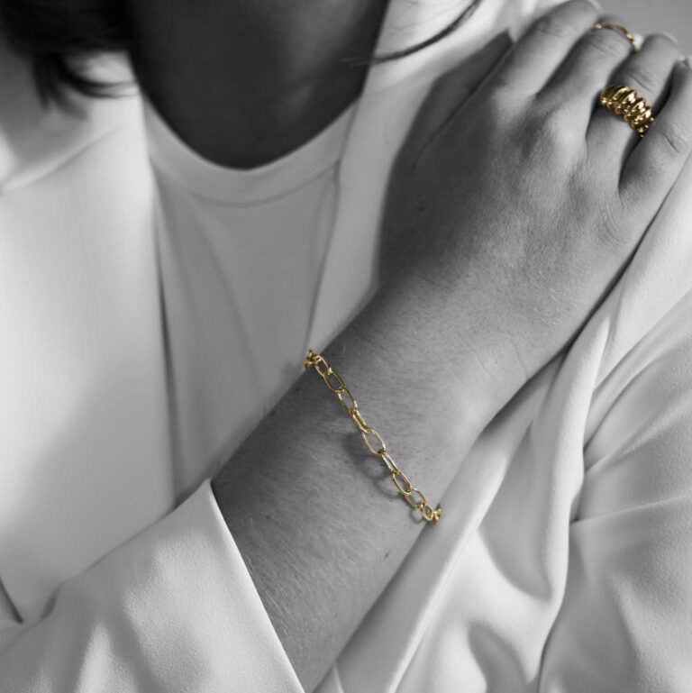 Studio armbånd "Filippa" i forgylt sølv
