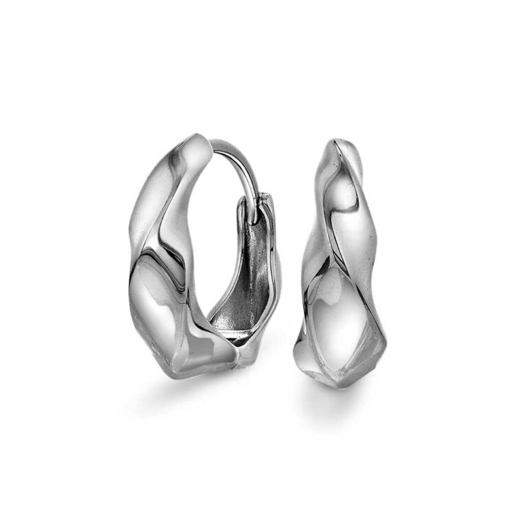 Studio ørering "Twist" i rhodinert sølv