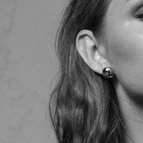 Studio ørering "Fusion stor" i forgylt sølv