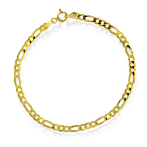 Figaro armbånd 21 cm i forgylt sølv 3,4 mm