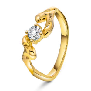 Sparkle ring fra Shapes by Gulldia med c.zirkonia i forgylt sølv.