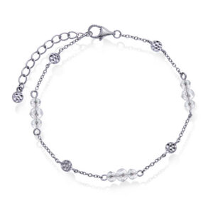 Shapes "Fairy" armbånd i rhodinert sølv med blanke krystaller