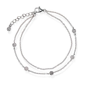 Shapes "Heat Double chain" armbånd i rhodinert sølv