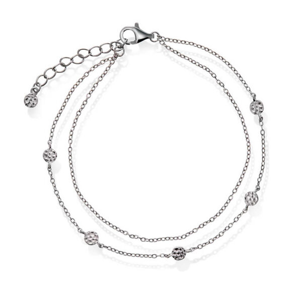 Shapes "Heat Double chain" armbånd i rhodinert sølv