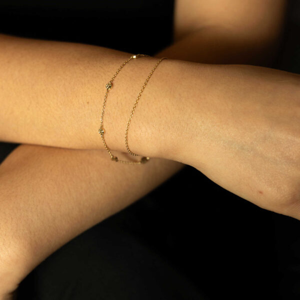 Shapes "Heat Double chain" armbånd i forgylt sølv