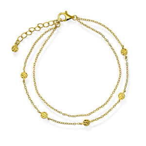 Shapes "Heat Double chain" armbånd i forgylt sølv