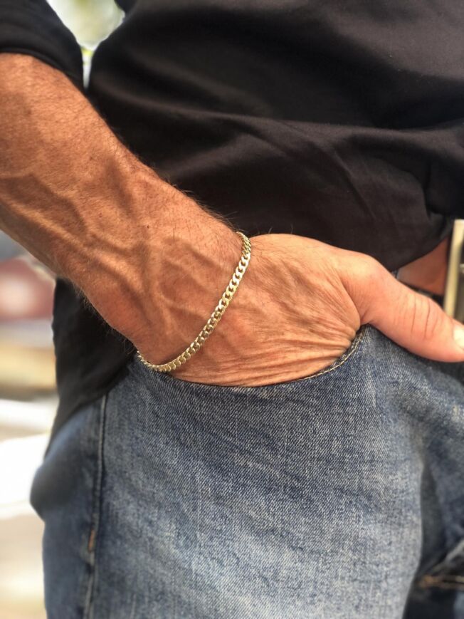 Panserarmbånd i forgylt sølv 21 cm bredde 4,5