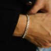 Panserarmbånd i sølv 4,5 mm 21 cm