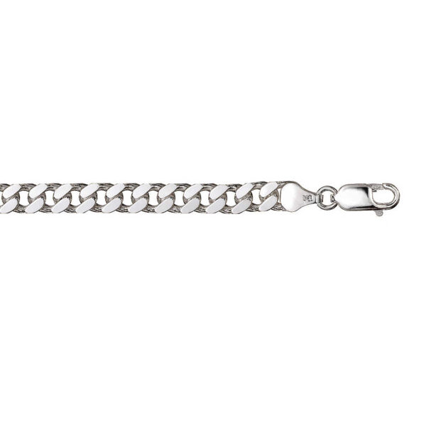 Panserarmbånd i sølv 6 mm 21 cm