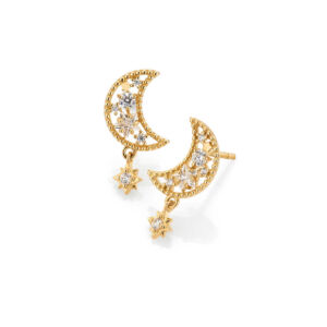 Gult gull ørepynt "Sparkling moon"