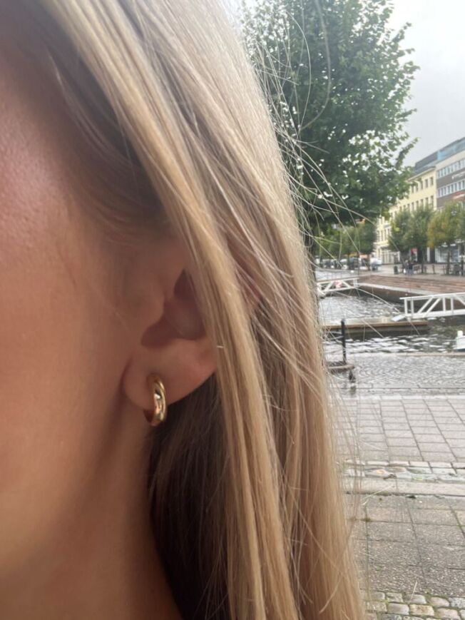 Ørering "Pisa" i gult gull Ø 15 mm