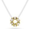 Anheng i gult gull sirkel med diamanter 0,12 ct