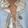 Anheng hjerte i gult gull med diamanter 0,60 ct