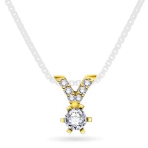 Anheng "Superstar" i gult gull med diamanter 0,26 ct