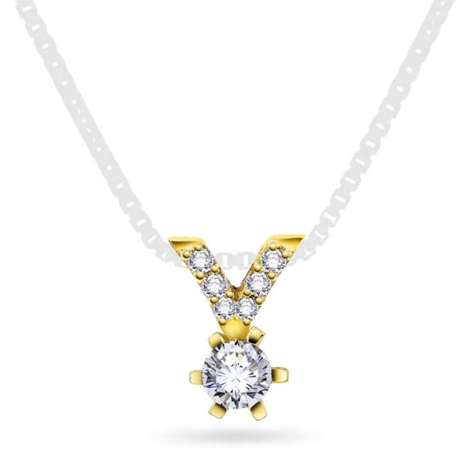 Anheng "Superstar" i gult gull med diamanter 0,26 ct