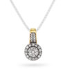 Gult gull anheng med diamant rosett