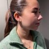 Ørepynt i gult gull med topas og diamanter