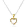 Prins og prinsesse, gult gull hjerte med diamanter 0,04ct
