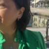 Liv ørering blåklokke i forgylt sølv med blå emalje