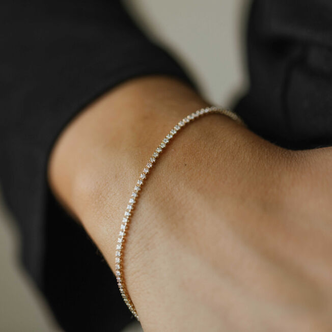 Tennisarmbånd i gult gull med 1,00 ct TW.SI