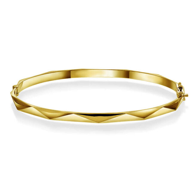 "Fasett" armring i gult gull